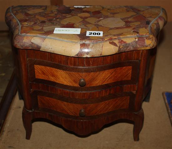 Miniature marble top commode
